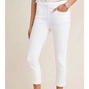 Anthropologie Pilcro Womens High Rise Denim Legging Jeans Size 27 White Crop